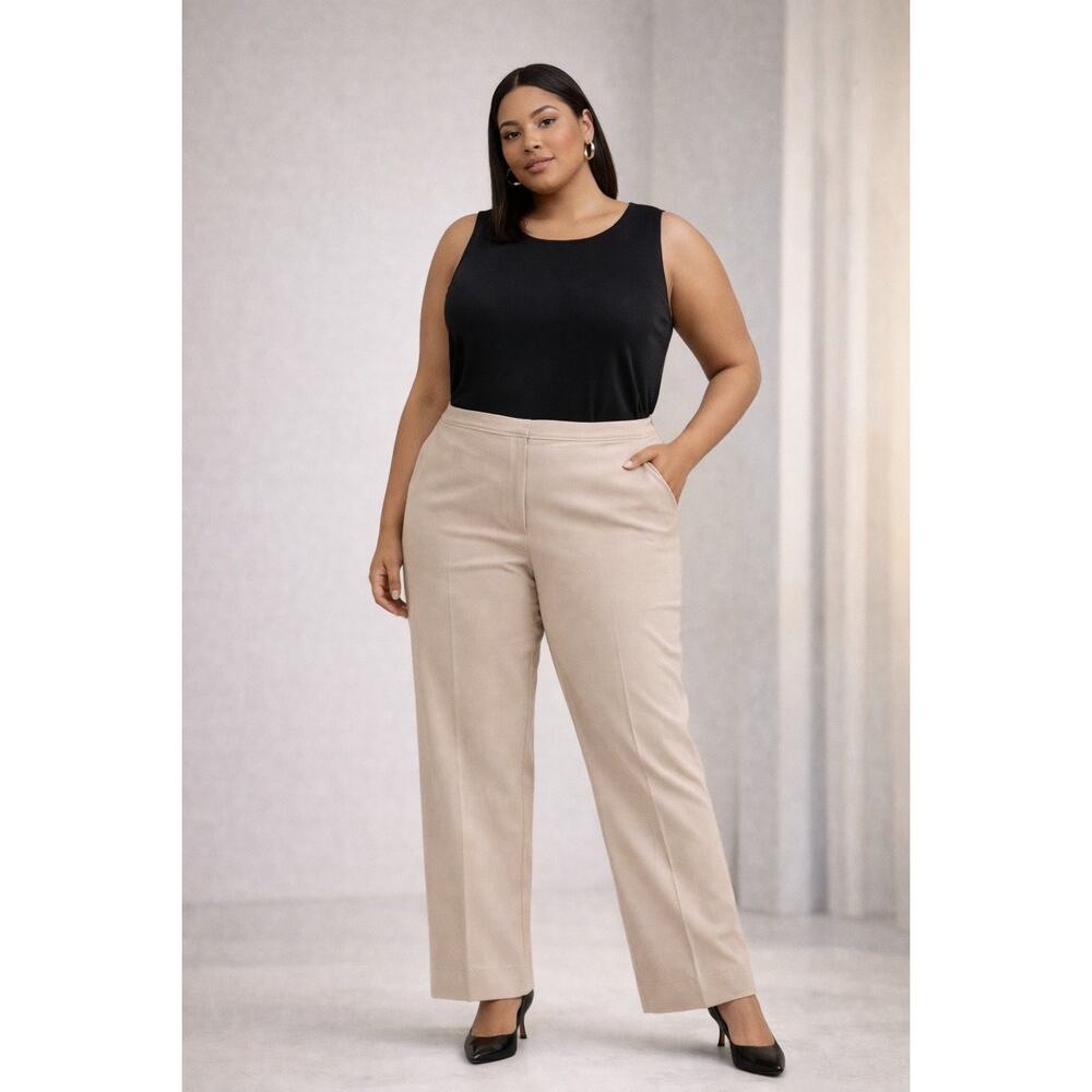 Talbots Woman | 20W | Khaki Dress Pants | Side Zip | Stretch |Office Classic Fit